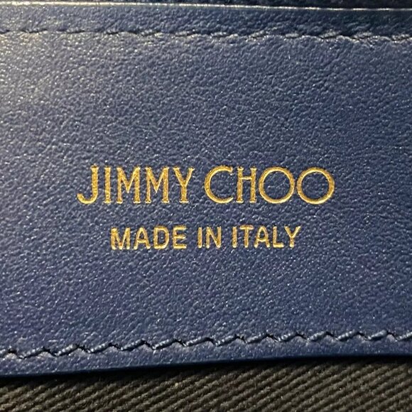 Auth JIMMY CHOO Bria Tote - Navy Leather Tote Bag authentic - Picture 8 of 9